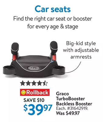 Walmart Graco turbobooster backless booster offer