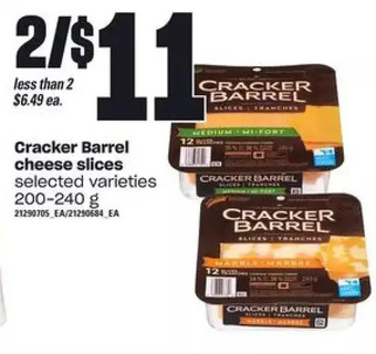 Loblaws Cracker barrel cheese slices offer