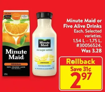 Walmart Minute maid or five alive drinks offer