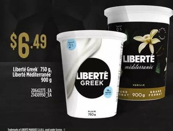 Loblaws Liberte greek, liberte mediterranee offer