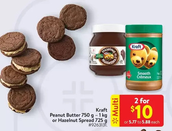 Walmart Kraft peanut butter or hazelnut spread offer