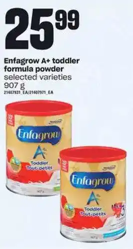 Loblaws Enfagrow a+ toddler formula powder offer