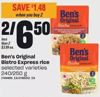 Loblaws Ben's original bistro express rice offer