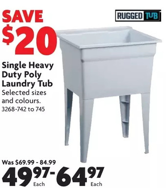 Home Hardware Single heavy duty poly laundry tubs offer