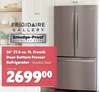 Home Hardware 36" 27.8 cu. ft. french door bottom freezer refrigerator offer