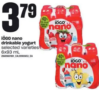 Zehrs Markets Iogo nano drinkable yogurt offer