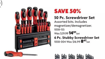 Home Hardware 50 pc. screwdriver set | 6 pc. stubby screwdriver set offer