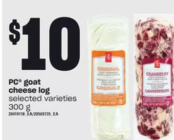 Zehrs Markets Pc goat cheese log offer