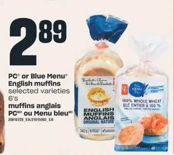 Independent Grocer Pc or blue menu english muffins offer