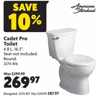 Home Hardware Cadet pro toilet: round | elongated offer