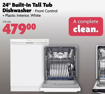 Home Hardware 24" built-in tall tub dishwasher offer