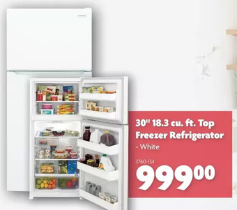 Home Hardware 30" 18.3 cu. ft. top freezer refrigerator offer