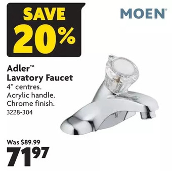Home Hardware Adler lavatory faucet offer