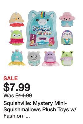 Showcase Squishville: mystery mini-squishmallows plush toys w/ fashion | ships assorted offer