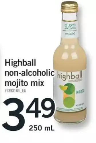 Fortinos Highball non-alcoholic mojito mix offer