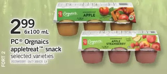 Fortinos Pc organics appletreat snack offer