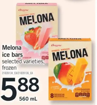 Fortinos Melona ice bars offer
