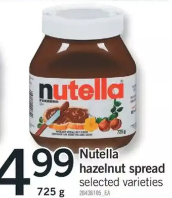 Fortinos Nutella hazelnut spread offer