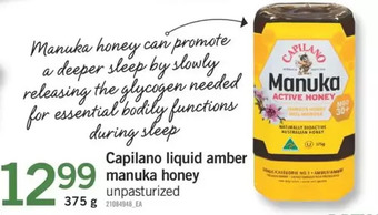 Fortinos Capilano liquid amber manuka honey offer
