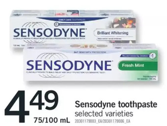 Fortinos Sensodyne toothpaste offer
