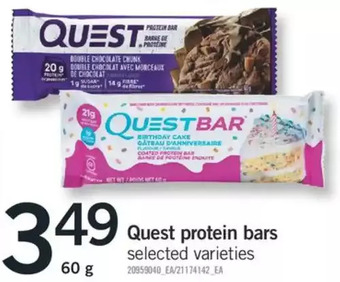 Fortinos Quest protein bars offer