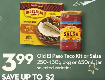 Longo's Old el paso taco kit or salsa offer