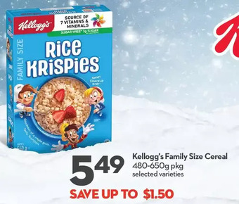 Longo's Kellogg's family size cereal offer