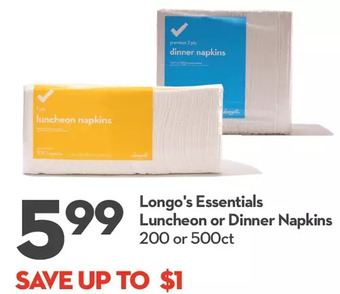 Longo's Longo's essentials luncheon or dinner napkins offer