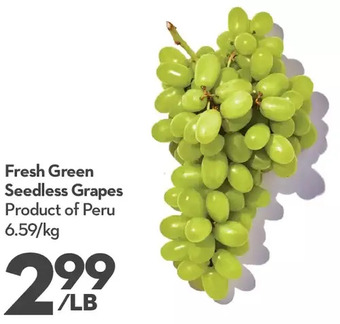 Longo's Fresh green seedless grapes offer