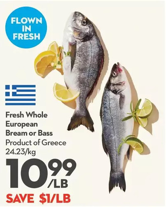 Longo's Fresh whole european bream or bass offer