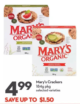 Longo's Mary's crackers offer