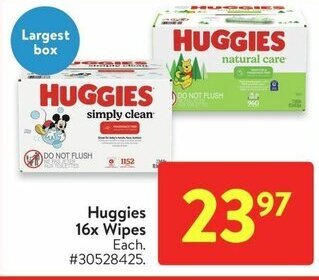 Walmart Huggies 16x Wipes offer
