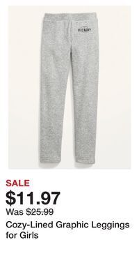 Old Navy Cozy-lined graphic leggings for girls offer