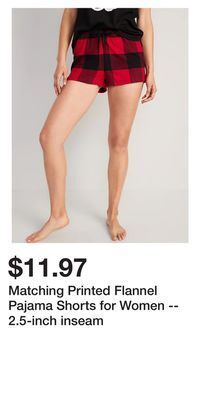 Old Navy Matching printed flannel pajama shorts for women -- 2.5-inch inseam offer