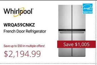 Canadian Appliance Source Whirlpool french door refrigerator offer
