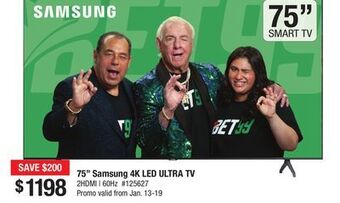 Bad Boy Superstore 75" samsung 4k led ultra tv offer