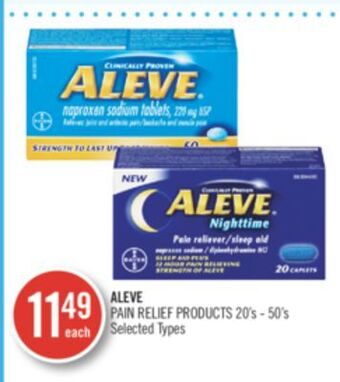 Shoppers Drug Mart Aleve pain relief products offer