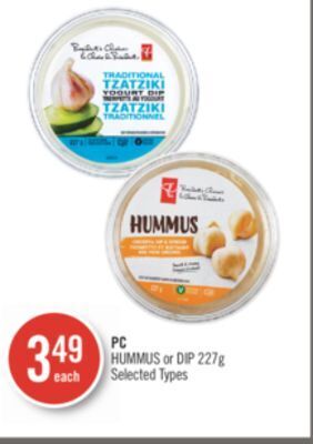 Shoppers Drug Mart Pc hummus or dip offer