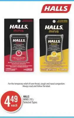 Shoppers Drug Mart Halls minis offer