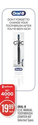 Shoppers Drug Mart Oral-b clic manual toothbrush starter kit offer