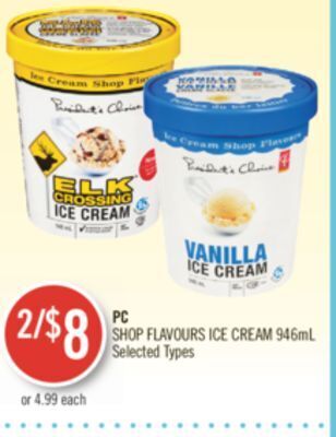 Shoppers Drug Mart Pc shop flavours ice cream offer
