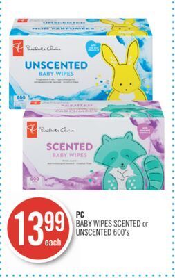 Shoppers Drug Mart Pc baby wipes scented or unscented offer