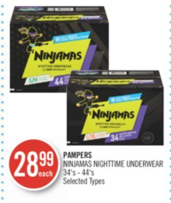 Shoppers Drug Mart Pampers ninjamas nighttime underwear offer