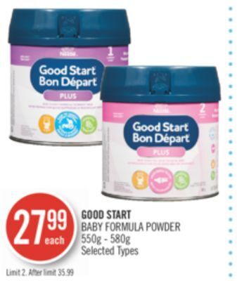 Shoppers Drug Mart Good start baby formula powder offer