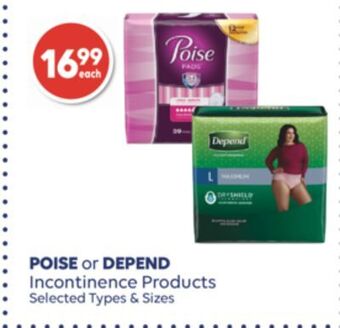 Wellwise by Shoppers Poise or depend incontinence products offer