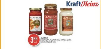 Shoppers Drug Mart Classico traditional pizza (410ml) or pasta sauce offer