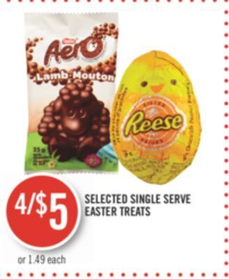 Shoppers Drug Mart Selected single serve easter treats offer