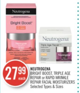 Shoppers Drug Mart Neutrogena bright boost, triple age repair or rapid wrinkle repair facial moisturizers offer