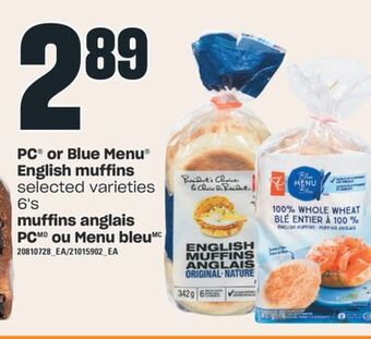 Independent City Market Pc® or blue menu® english muffins, 6's offer