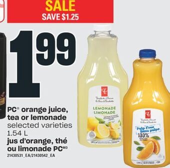Independent City Market Pc® orange juice, tea or lemonade, 1.54 l offer